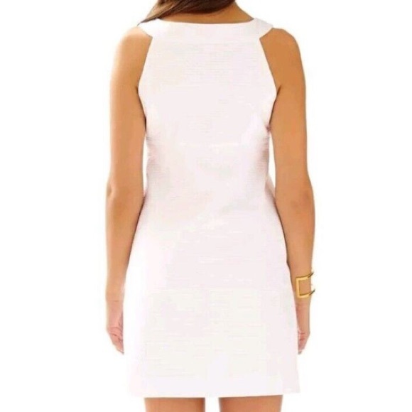 Lilly Pulitzer Jacqueline Shift Dress White Graduation Bridal Bachelorette Gold - Picture 4 of 17